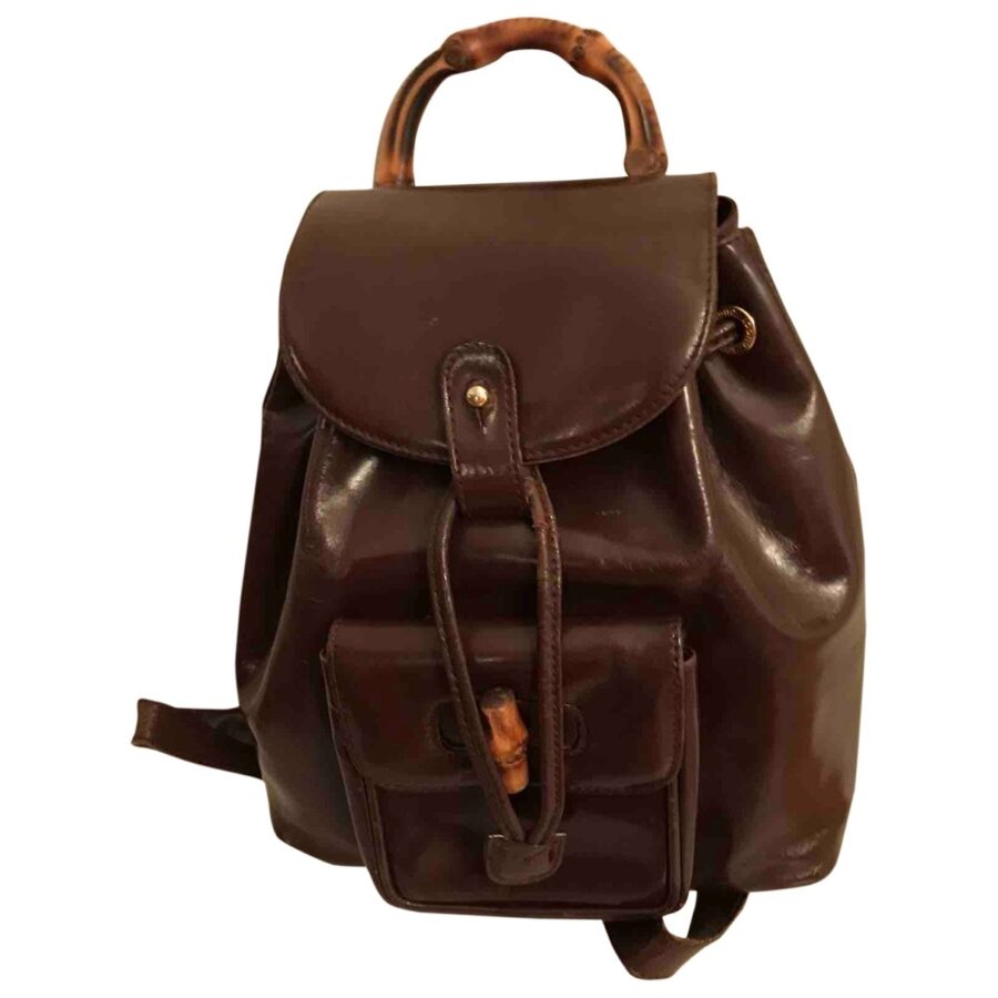 Gucci bamboo burgundy leather backpacks | Studio Nafay