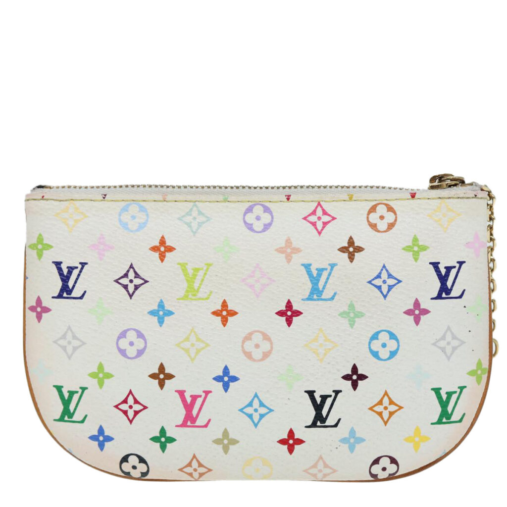 LOUIS VUITTON Monogram Multicolor Pochette MM Pouch White LV Auth - Product Image 2