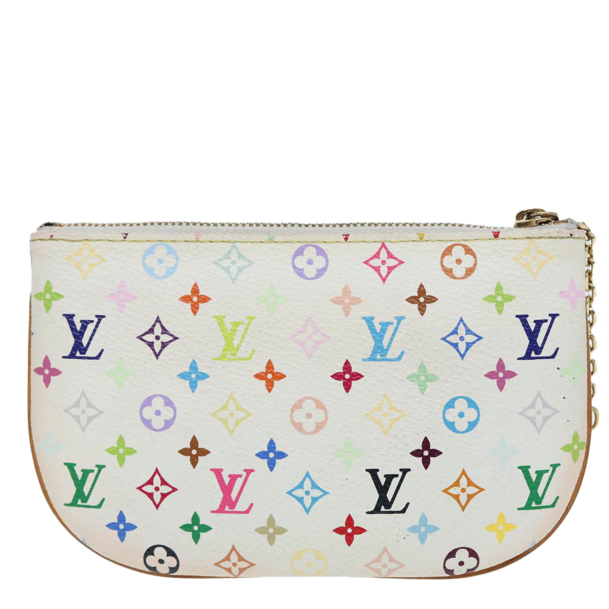 LOUIS VUITTON Monogram Multicolor Pochette MM Pouch White LV Auth