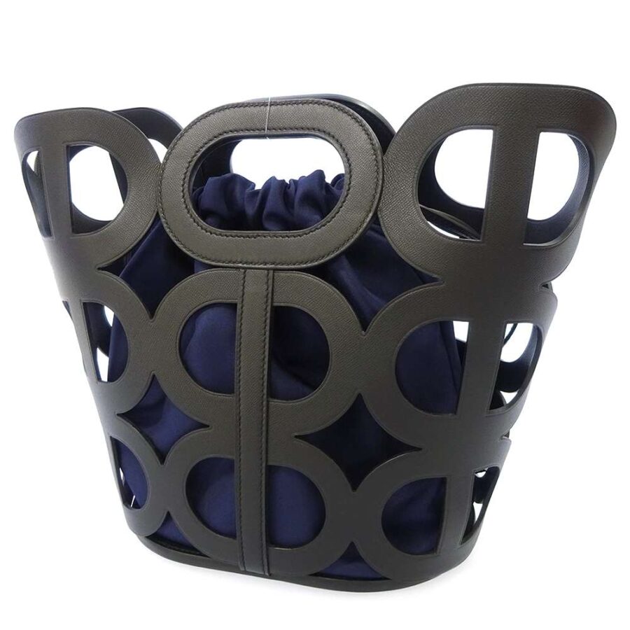 HERMES Chaine d'Ancre Black/blue Madame Calf Leather ・Silk | Studio Nafay