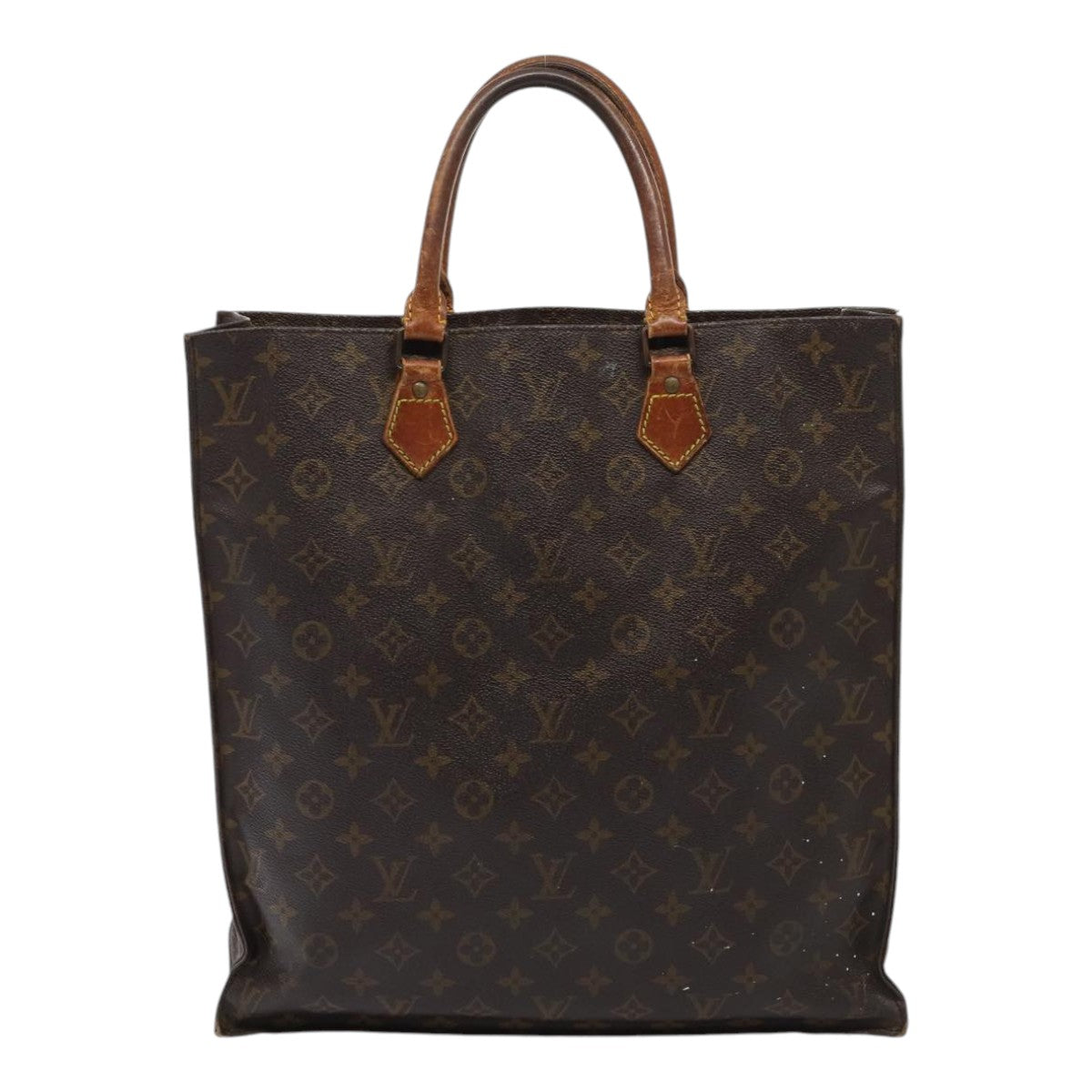 LOUIS VUITTON Monogram Sac Plat Hand Bag LV Auth