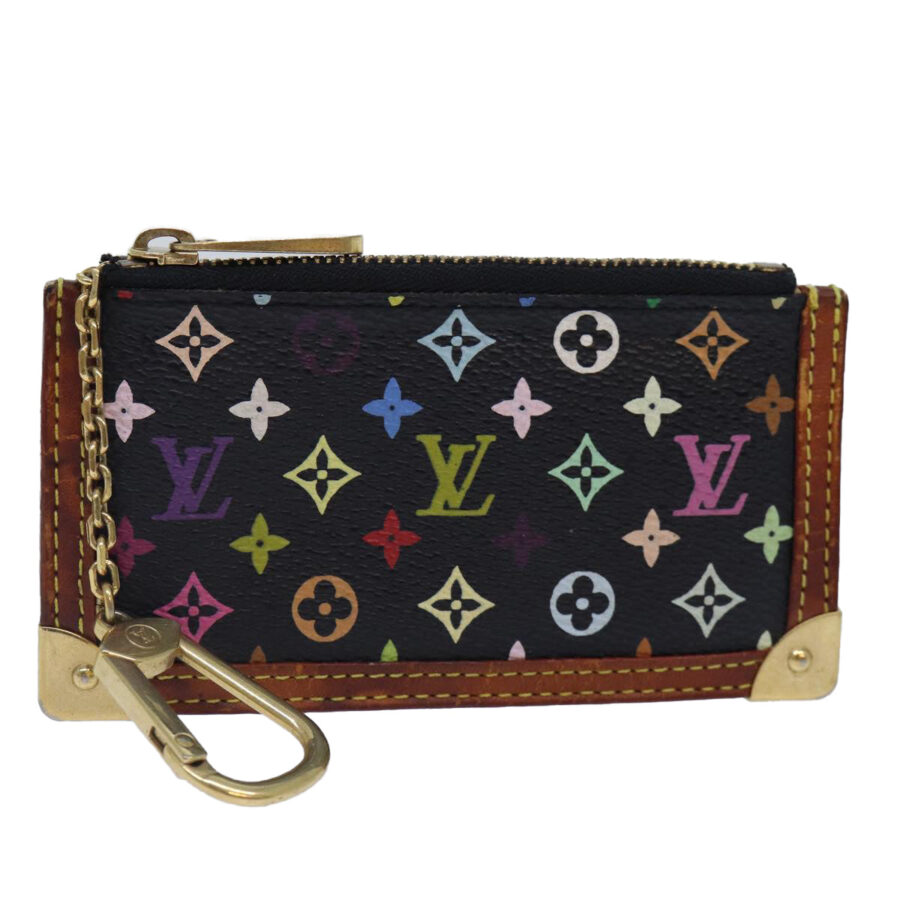 LOUIS VUITTON Monogram Multicolor Pochette Cles Purse Black LV Auth Clutch | Studio Nafay