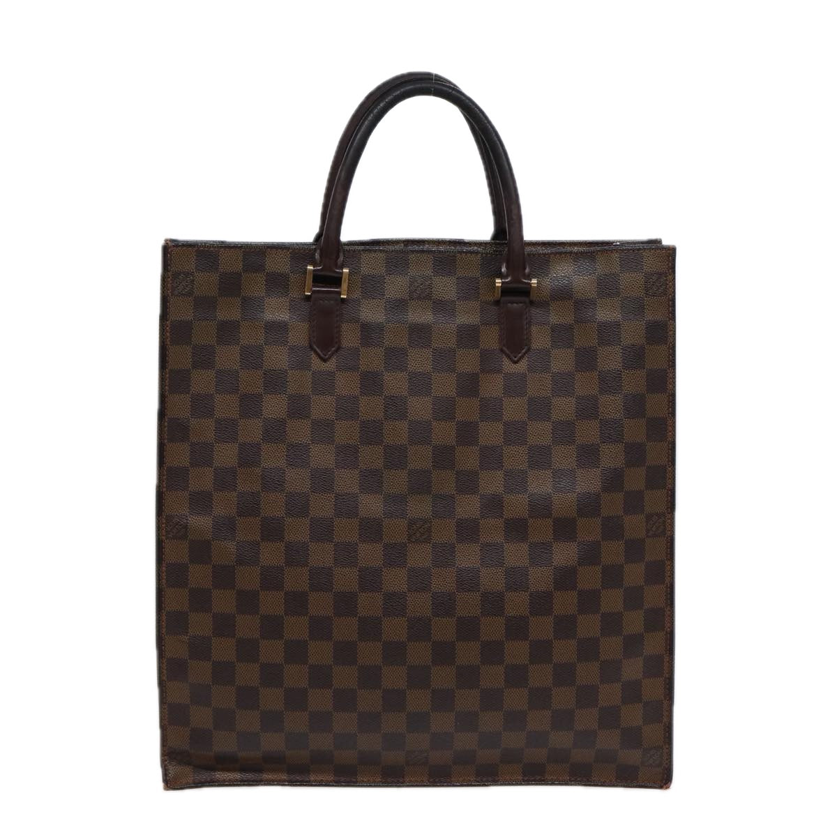 LOUIS VUITTON Damier Ebene Sac Plat Hand Bag LV Auth 88692