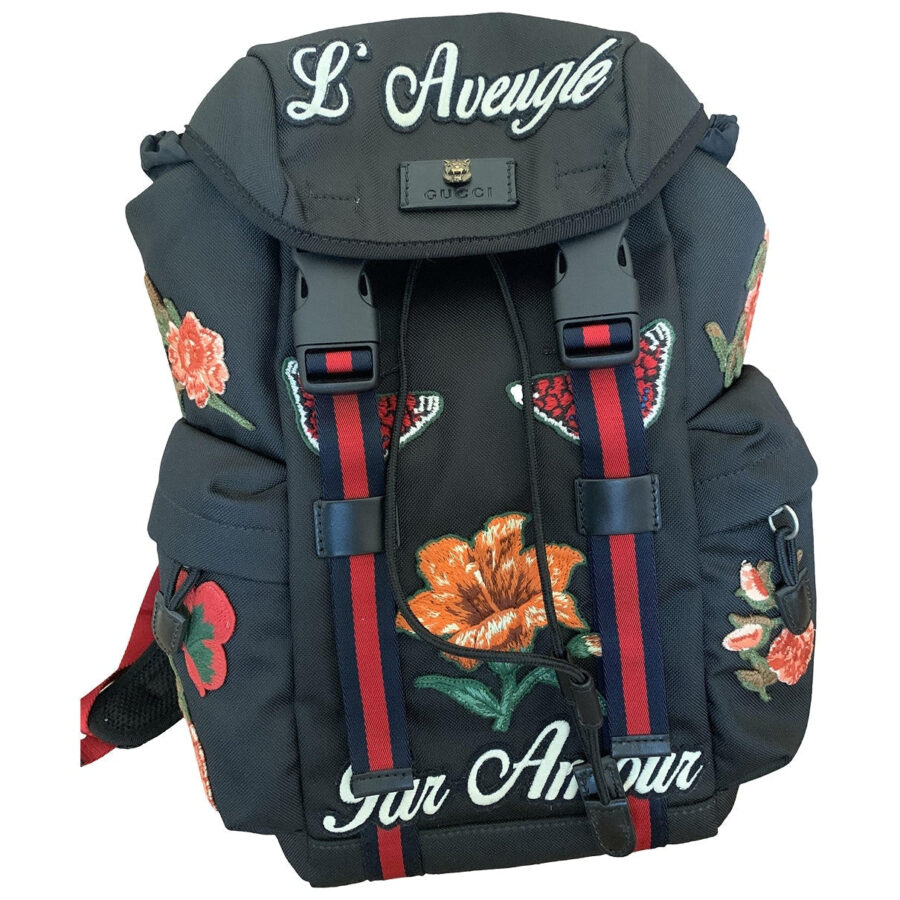 Gucci black cloth backpacks | Studio Nafay