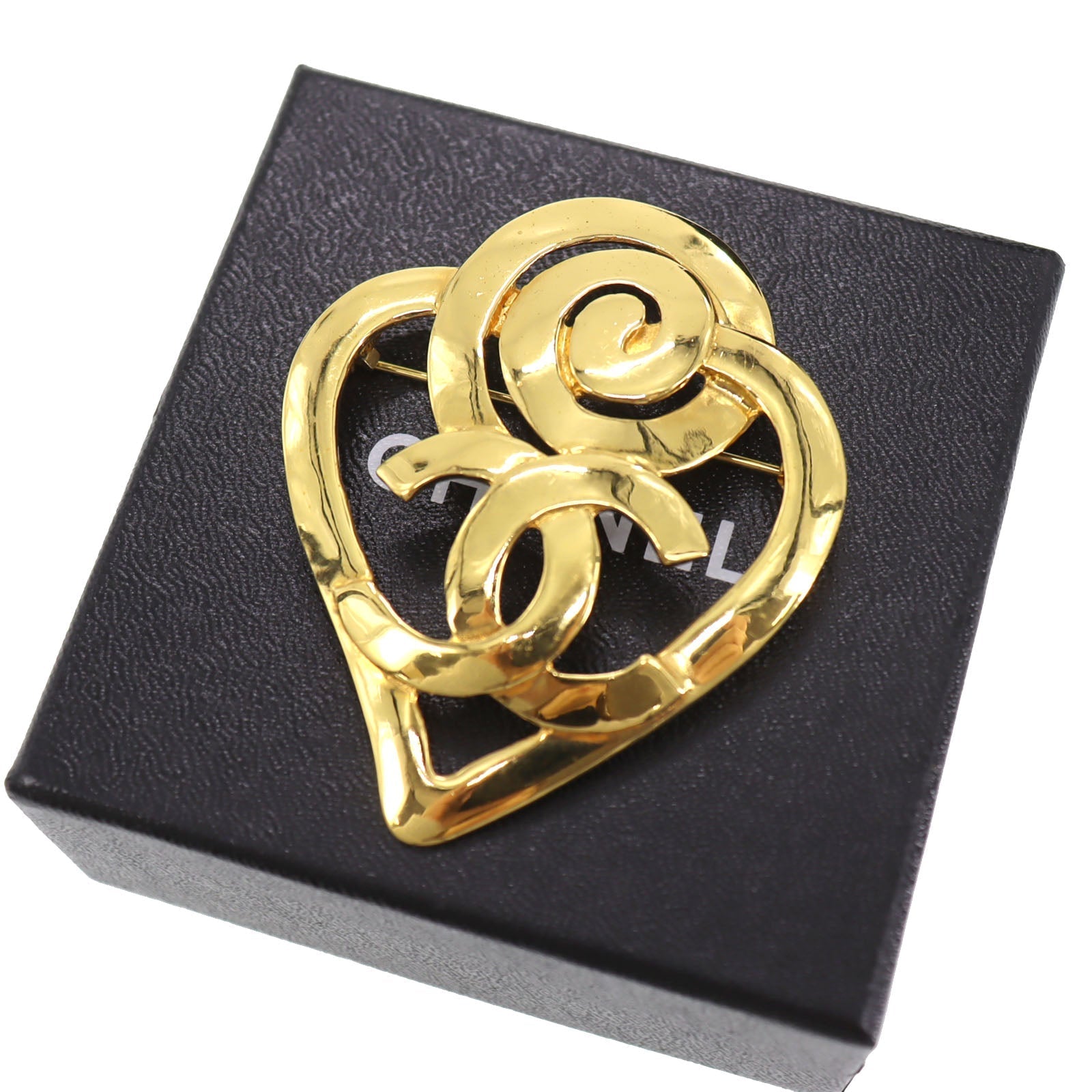 Chanel Gold Logos Heart Handbag 4