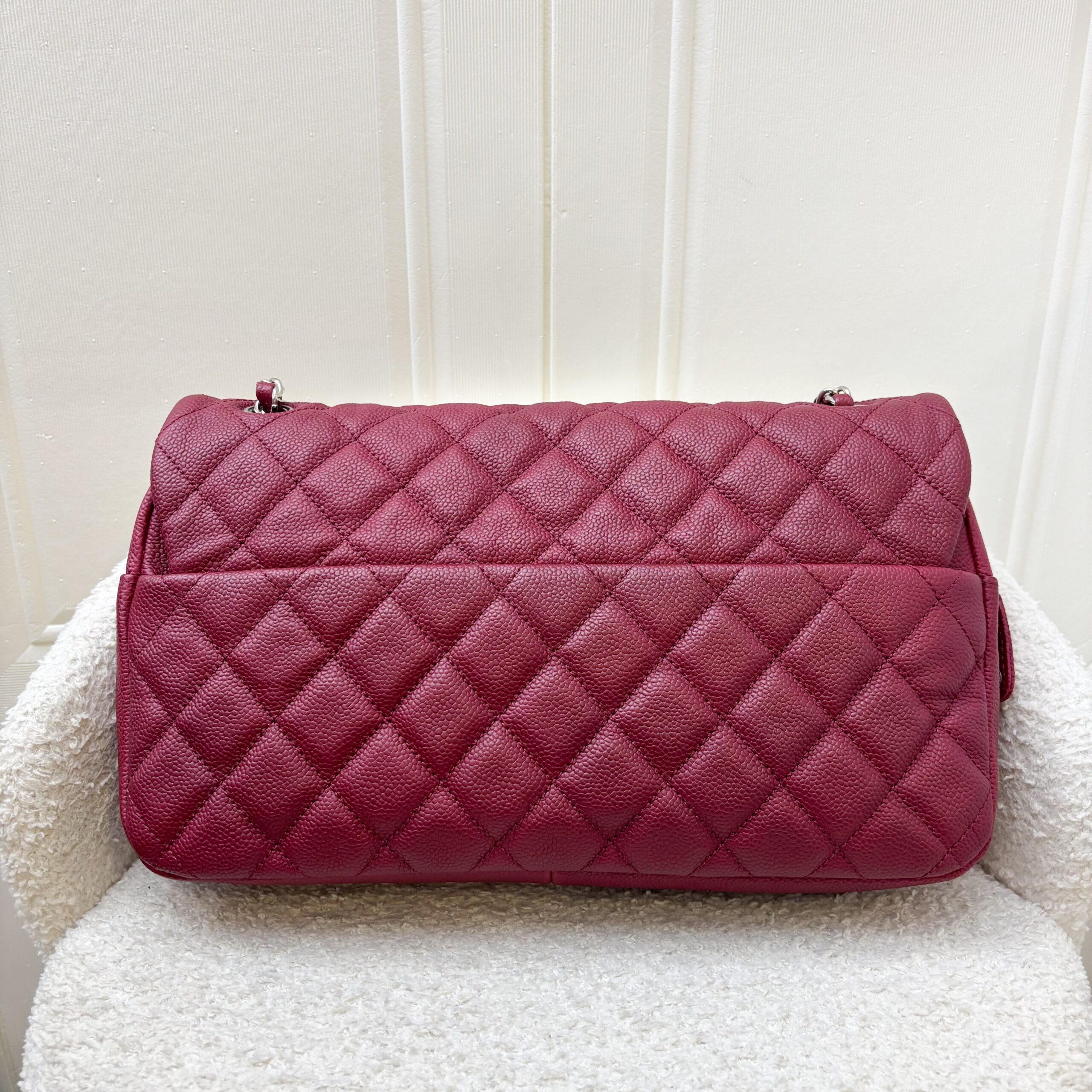 Chanel Easy Caviar Jumbo Flap Bag in Dark Red Caviar and SHW (Model: )