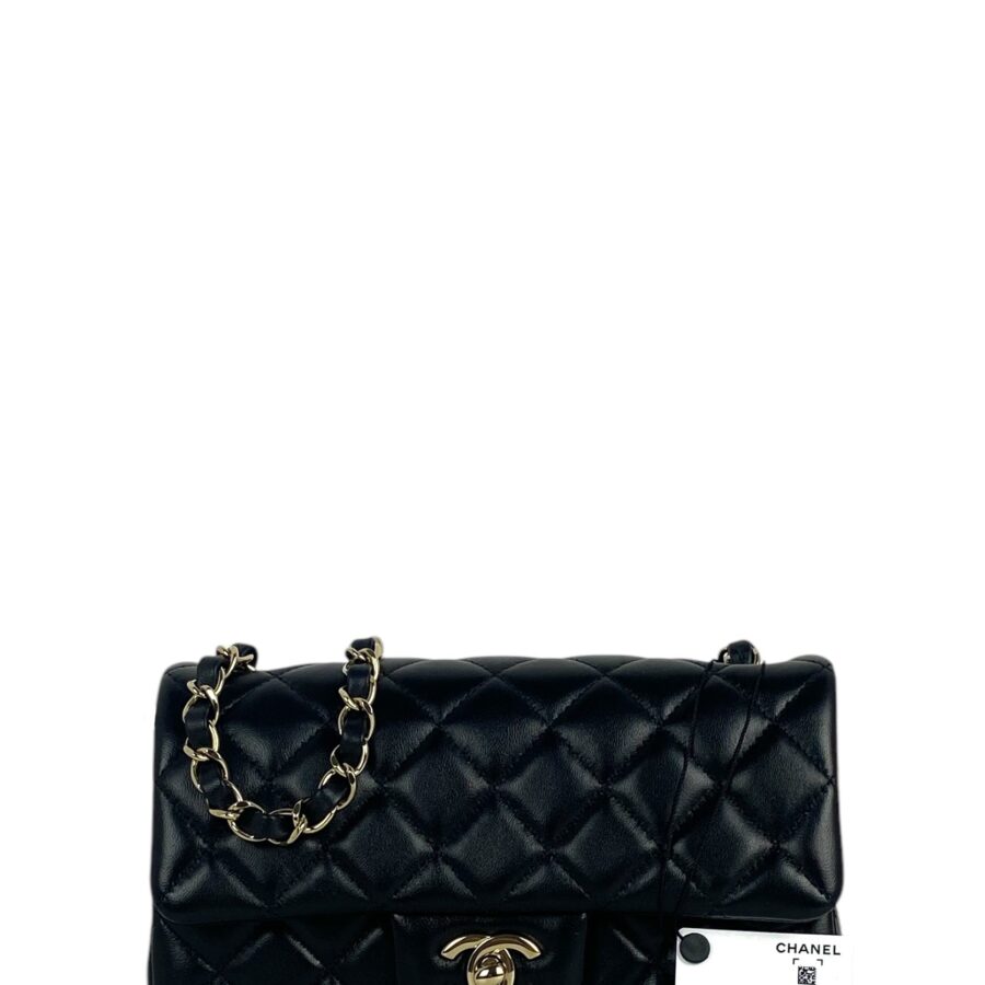 Chanel Black Lambskin Rectangular Mini Flap Bag | Studio Nafay