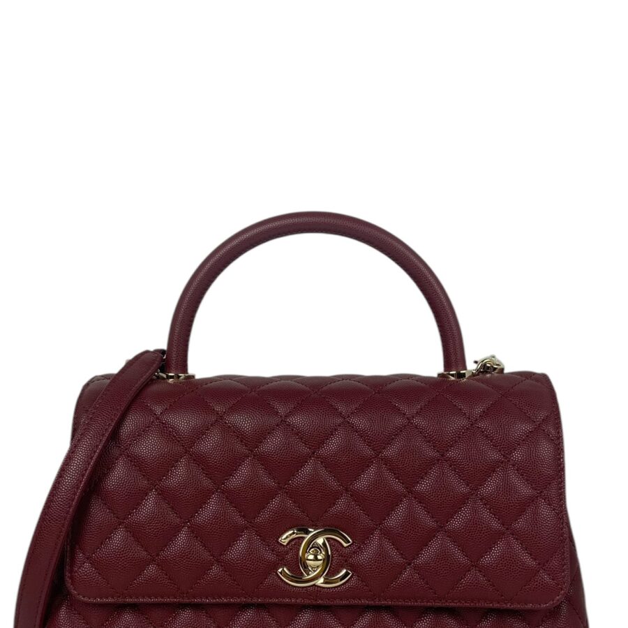 Chanel Burgundy Caviar Small Coco Handle Flap Bag | Studio Nafay