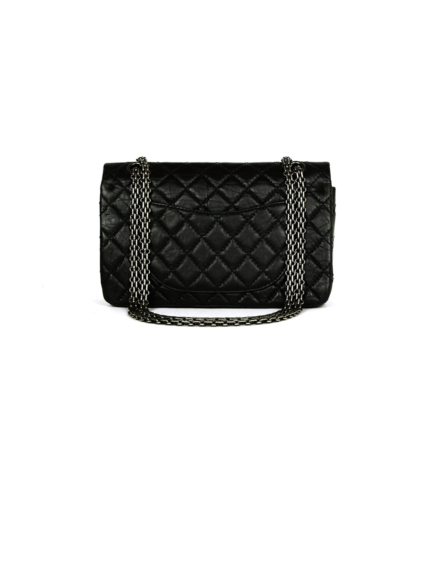 Chanel Black Calfskin Quilted 2.55 Lucky Charms 225 Reissue Double Flap Bag - Product Image 4