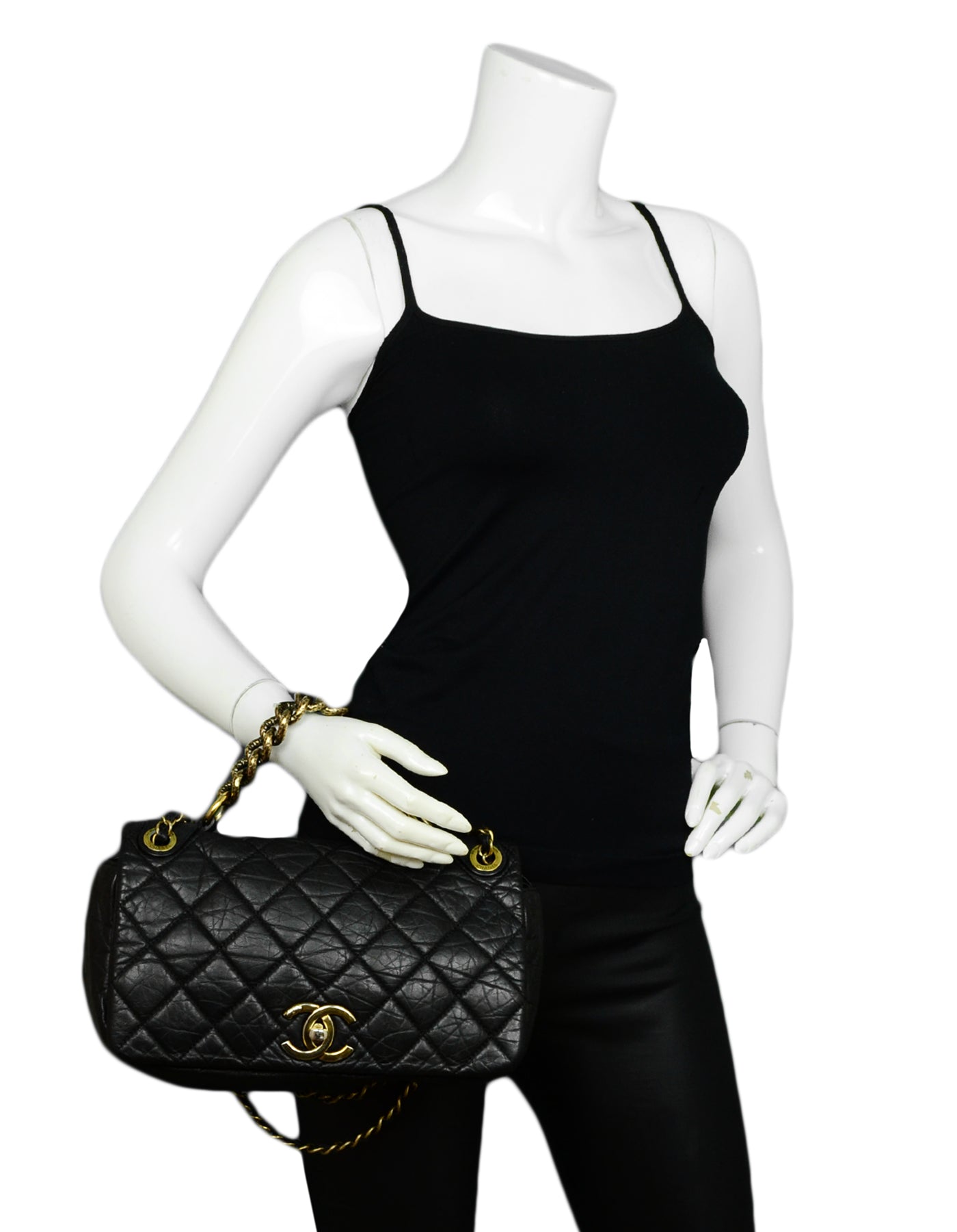 Chanel Black Calfskin Quilted Leather Medium -Bombay Pondichery Flap Bag - Product Image 4