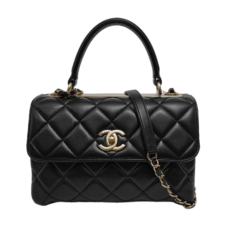 Chanel Trendy CC Small Black Lambskin Leather Gold Hardware | Studio Nafay
