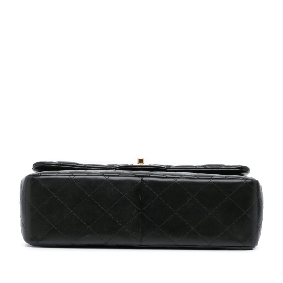 Black Chanel Jumbo Classic Lambskin Double Flap Shoulder Bag | Studio Nafay