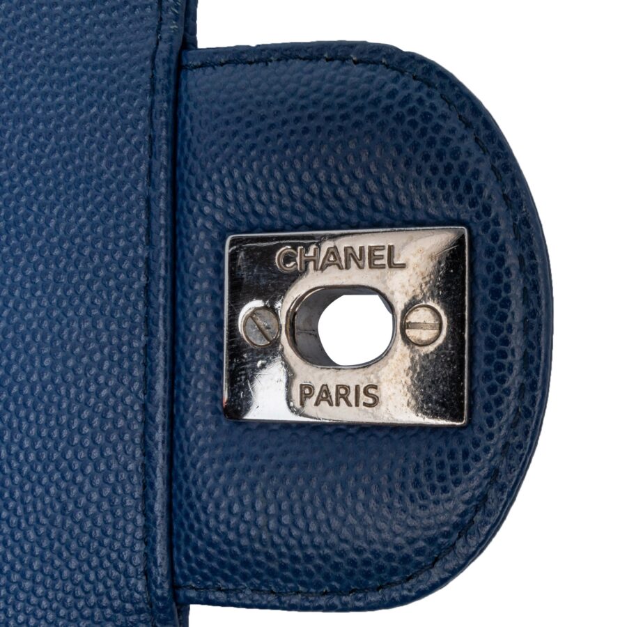 Blue Chanel Mini Rectangular Classic Chevron Caviar Single Flap Crossbody Bag | Studio Nafay