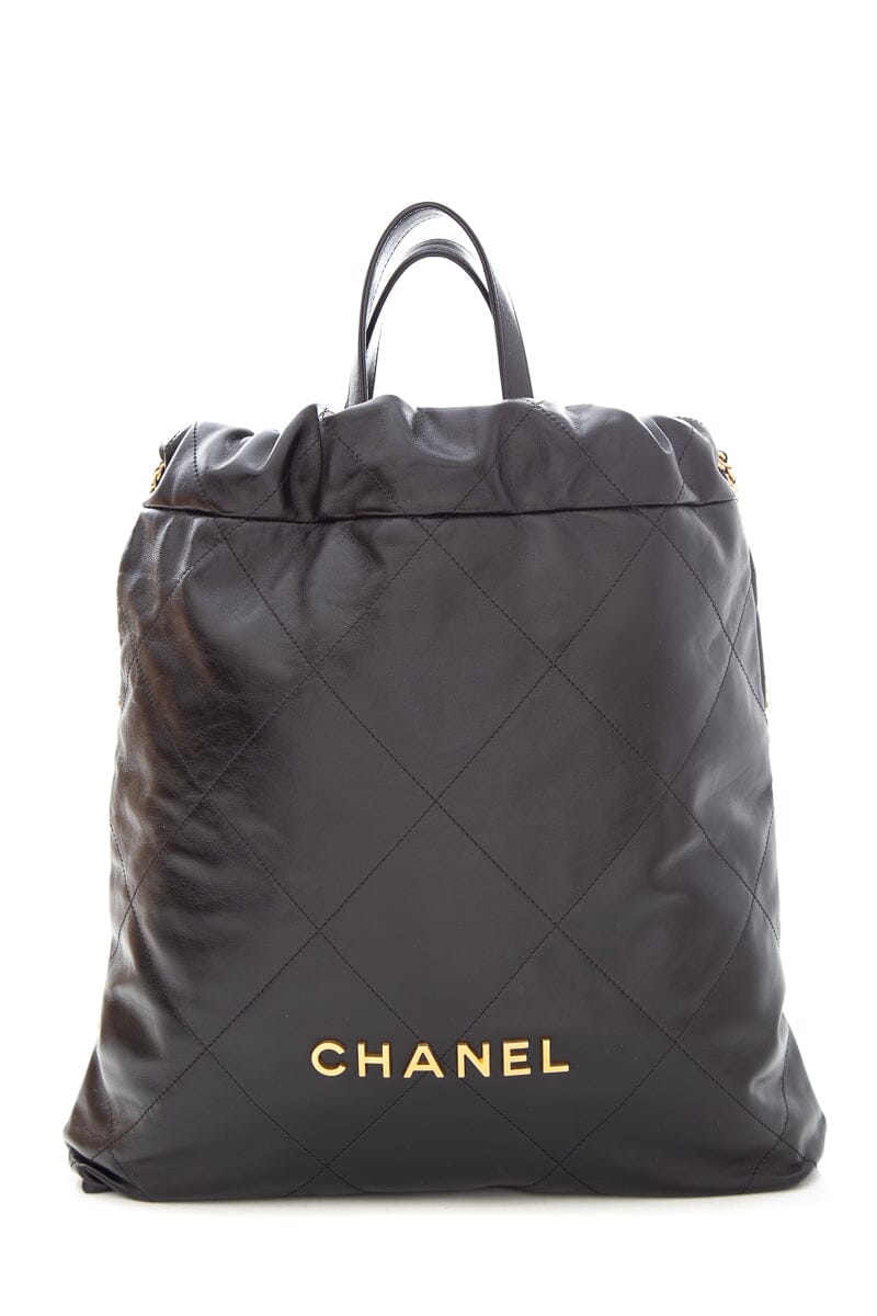 Chanel 22 Black Calfskin Leather Backpack