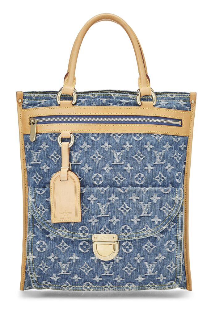 Louis Vuitton, Blue Monogram Flat Shopper, Blue | Studio Nafay