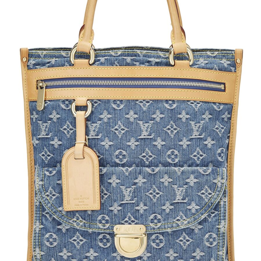 Louis Vuitton, Blue Monogram Flat Shopper, Blue | Studio Nafay