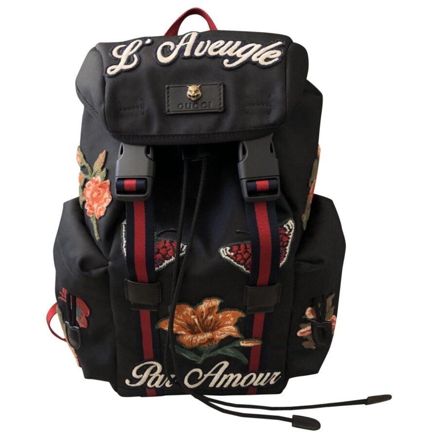 Gucci black cloth backpacks | Studio Nafay