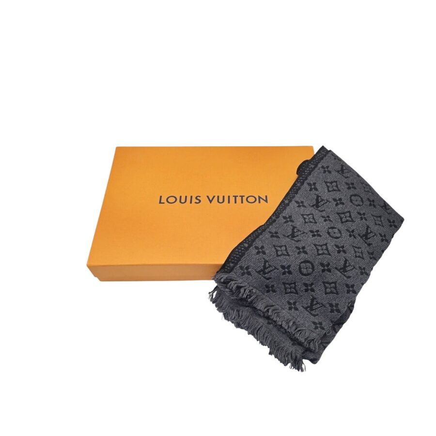 LV Monogram Classic Scarf Charcoal Gray | Studio Nafay