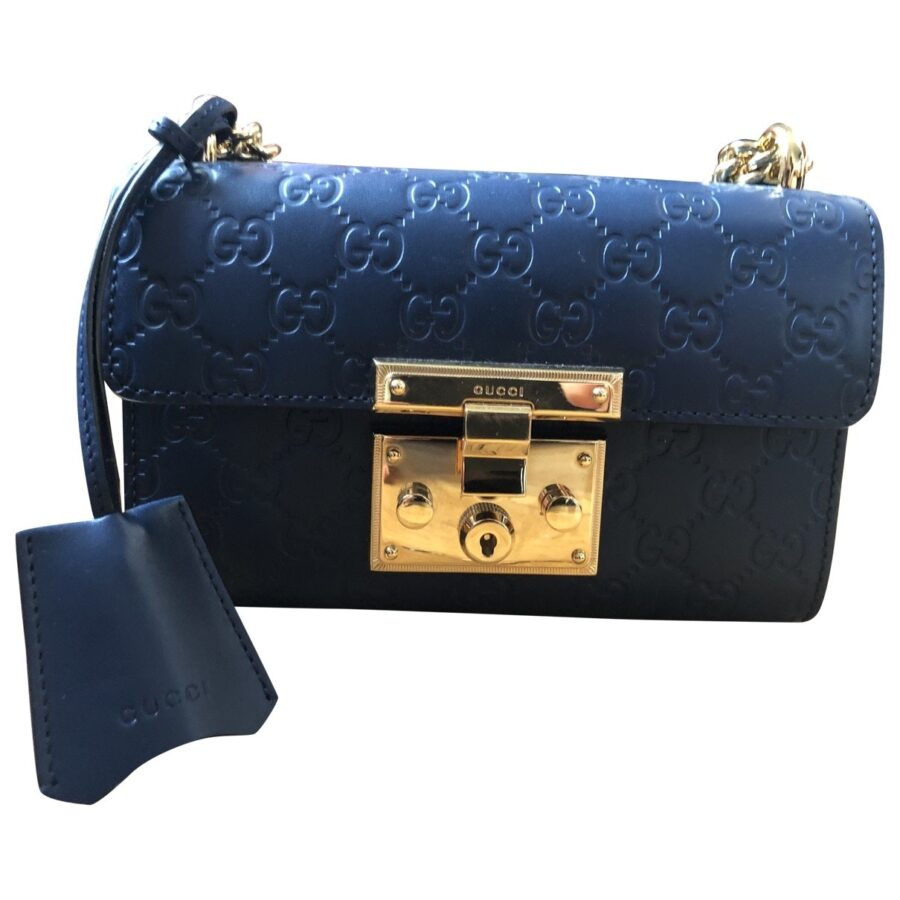 Gucci padlock blue leather handbag | Studio Nafay