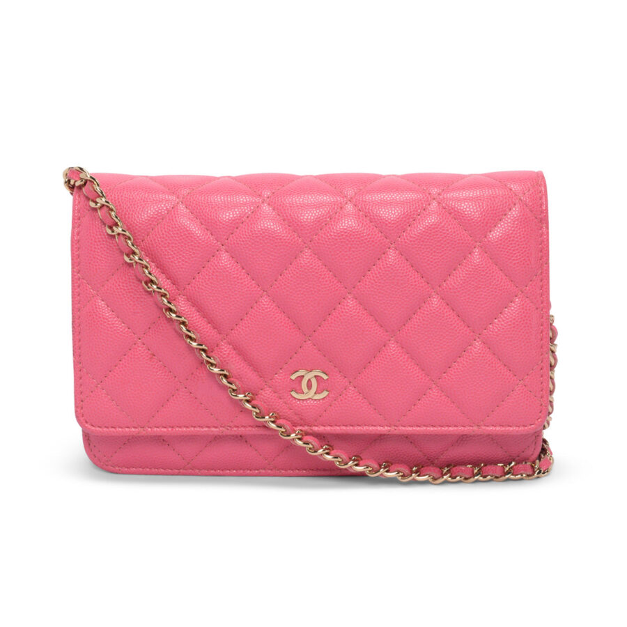 Chanel Pink Quilted Caviar Classic Wallet On Chain Crossbody | Studio Nafay