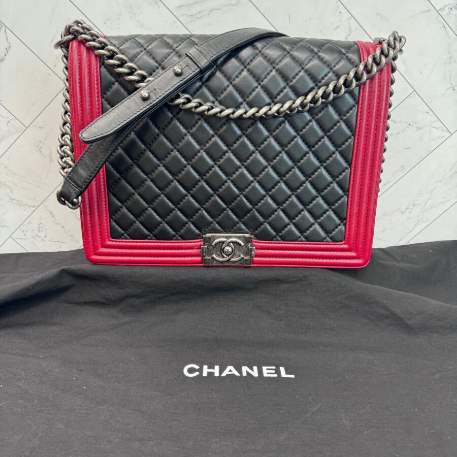Chanel Boy Large Leather Lambskin Black Handbag | Studio Nafay