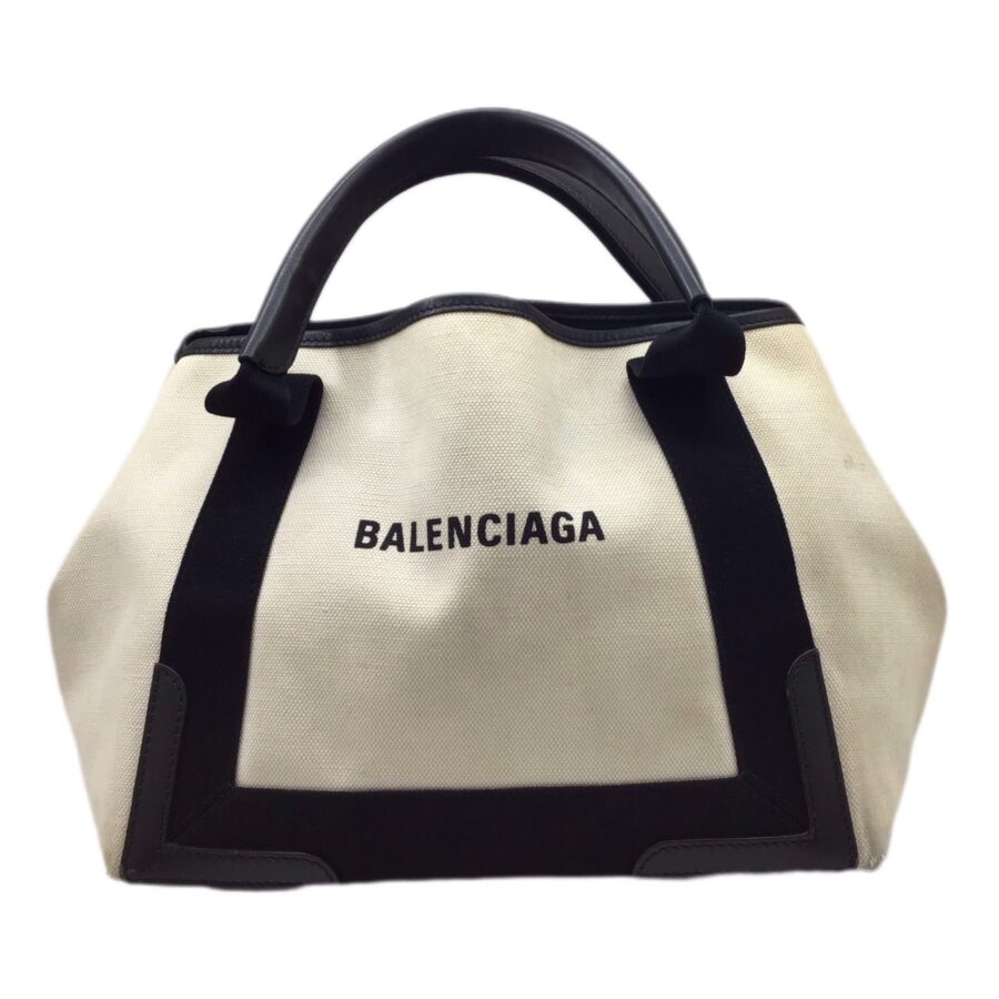 BALENCIAGA Navy Cabas Handbag | Studio Nafay