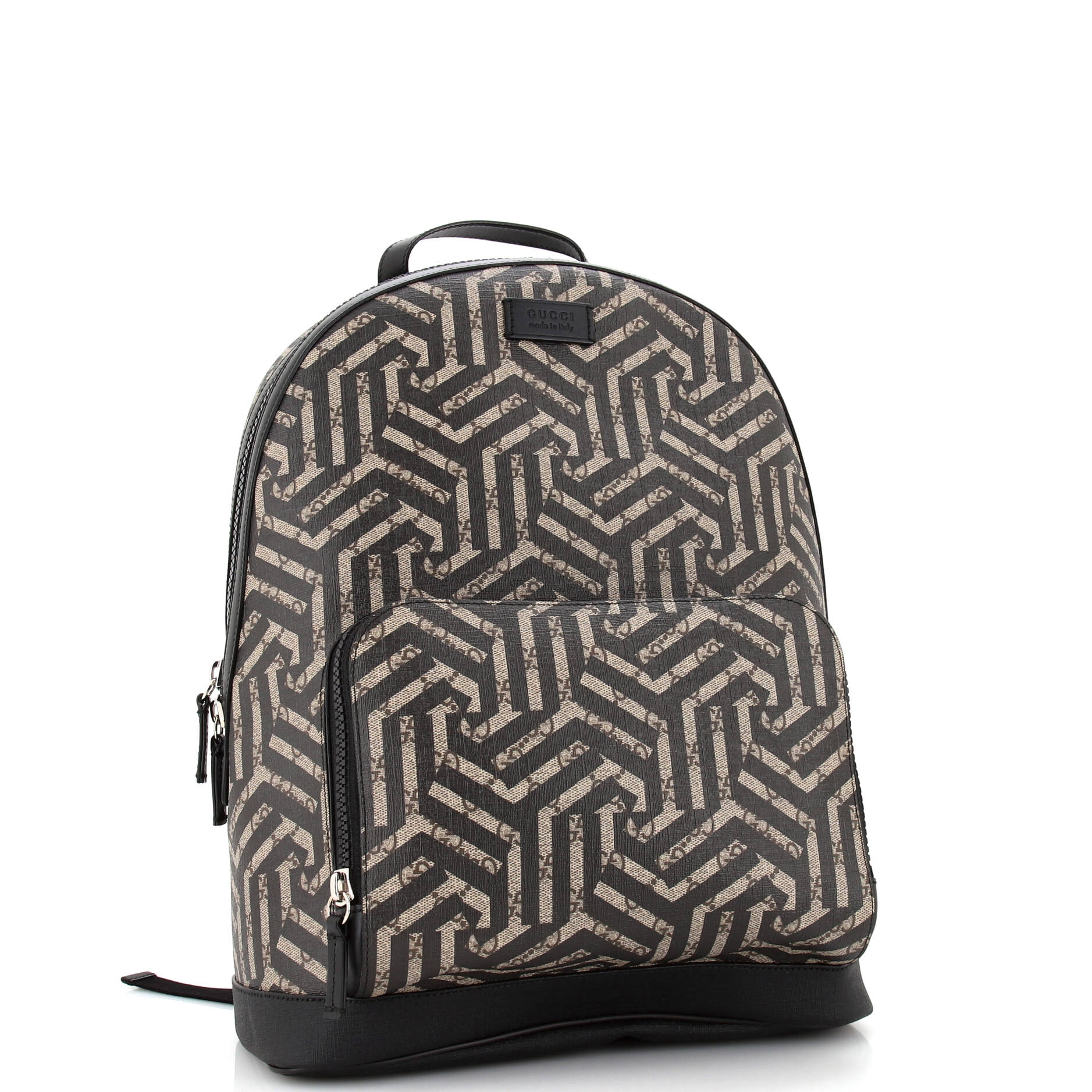 Zip Pocket Backpack Caleido GG Coated Canvas Medium