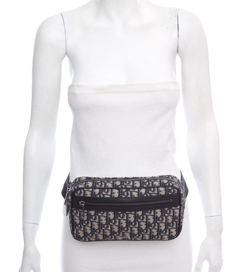 Dior Blue Oblique Jacquard Waist Bag | Studio Nafay