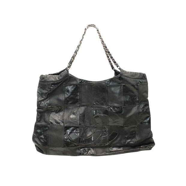 Chanel Leather Black Patchwork Tote | Studio Nafay