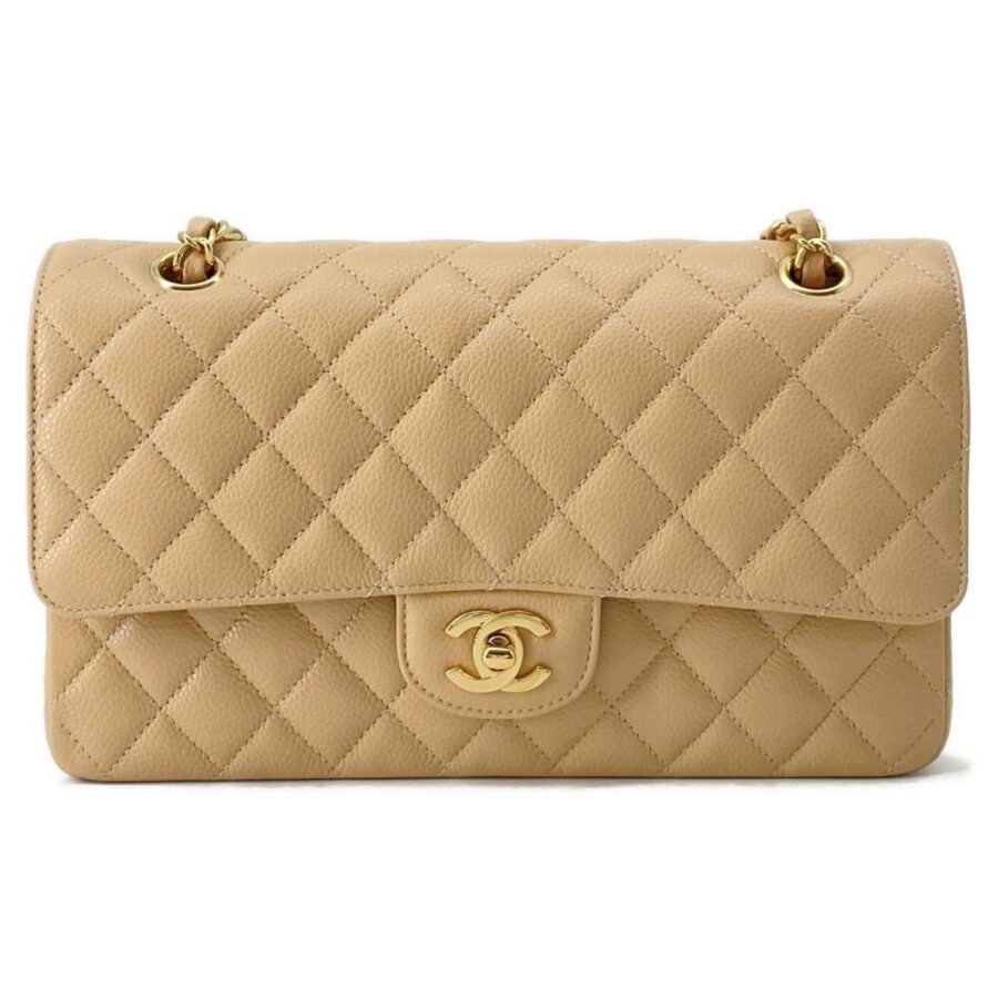 Chanel 25 Leather Beige Shoulder Bag | Studio Nafay
