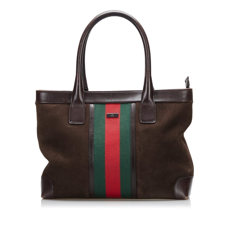 Gucci Web Suede Tote Tote Bag | Studio Nafay