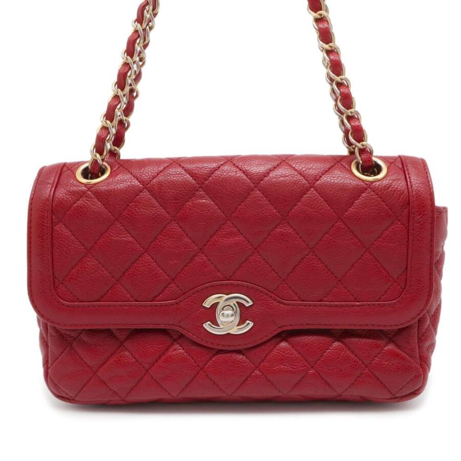 CHANEL Matelasse ChainShoulder Red Caviar Leather | Studio Nafay