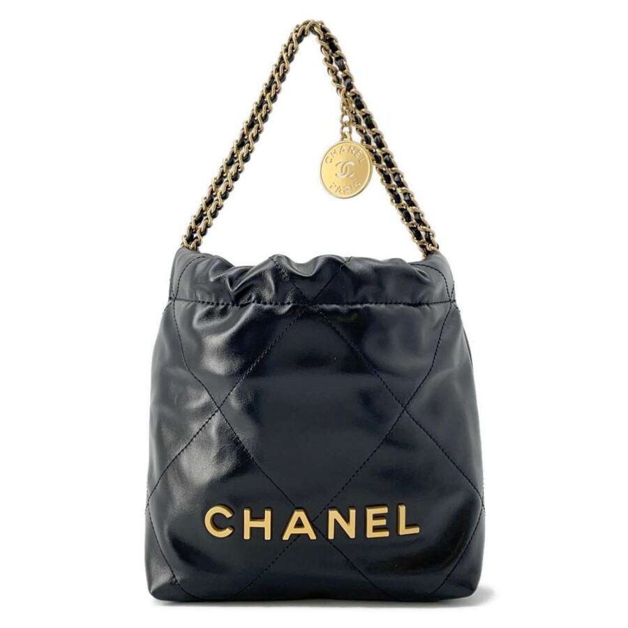 CHANEL CHANEL 22 2wayHandbag Black Shiny Calf Leather Size Mini | Studio Nafay