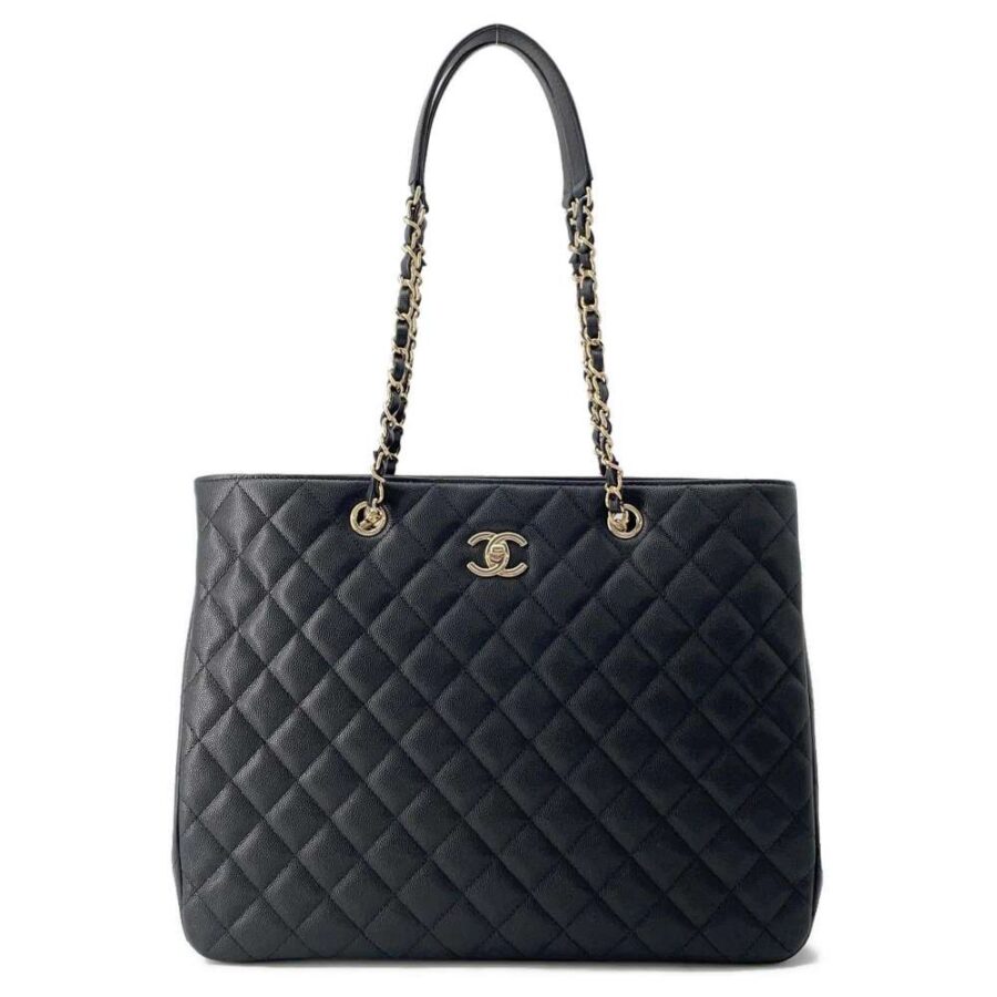 Chanel Matelassé Large Leather Caviar Black Handbag | Studio Nafay