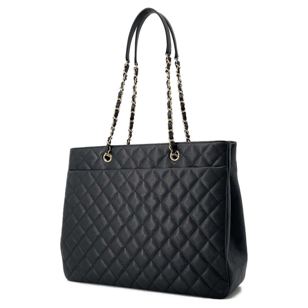 Chanel Matelassé Large Leather Caviar Black Handbag