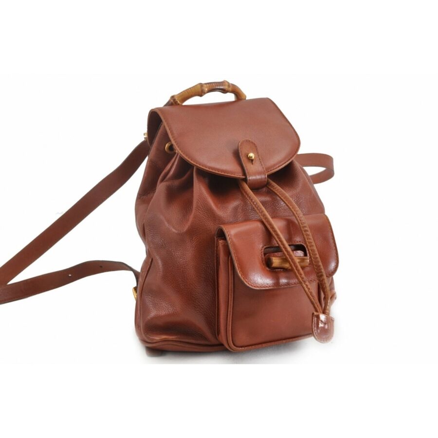 Gucci bamboo camel leather backpacks | Studio Nafay