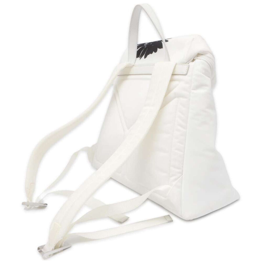 PRADA Signor Print Backpack White Nylon | Studio Nafay