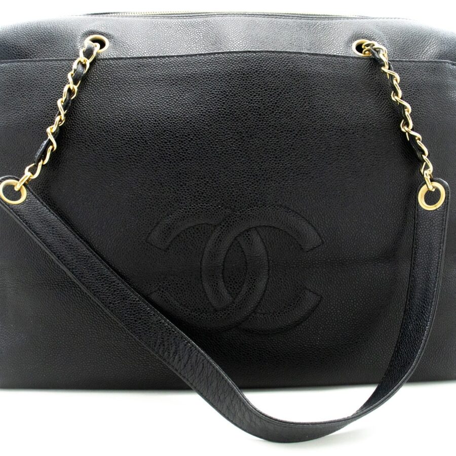 Chanel Large Leather Black Shoulder Bag | Studio Nafay
