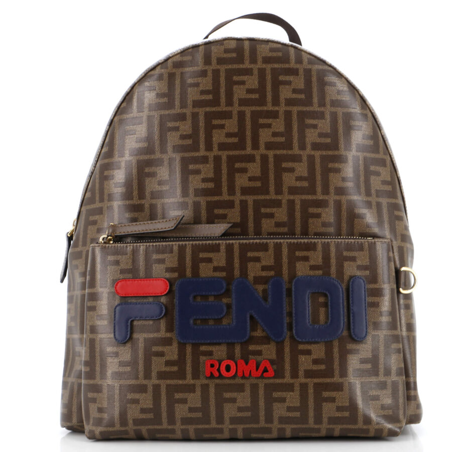Mania Logo Backpack Zucca Coated Canvas Medium | Studio Nafay