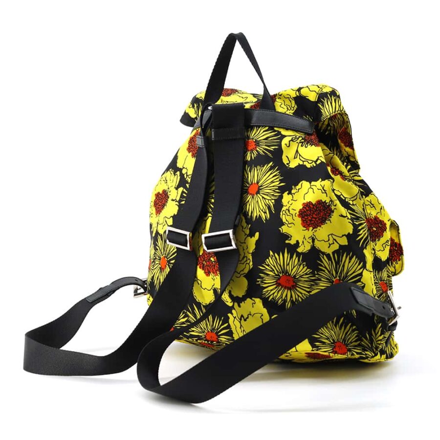 PRADA Backpack Yellow/Black Nylon Saffiano Leather | Studio Nafay