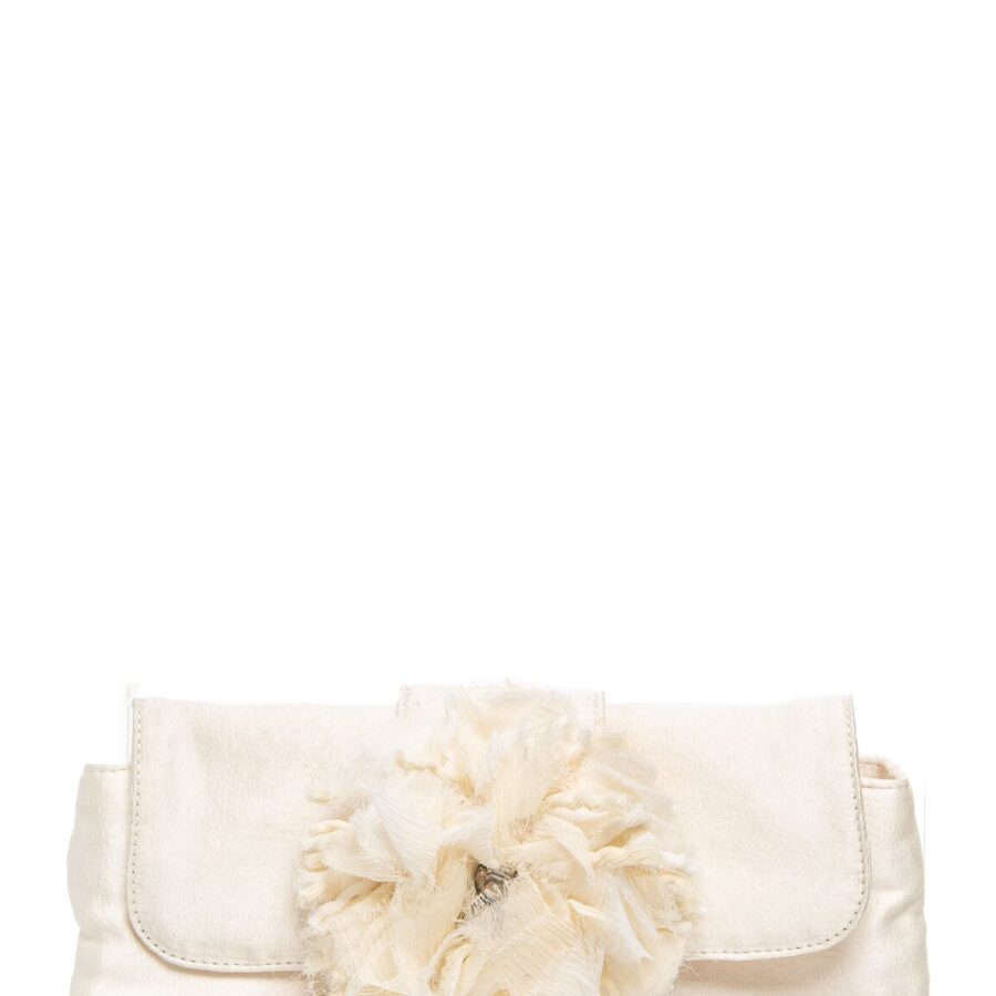 Lanvin Cream Silk Clutch | Studio Nafay
