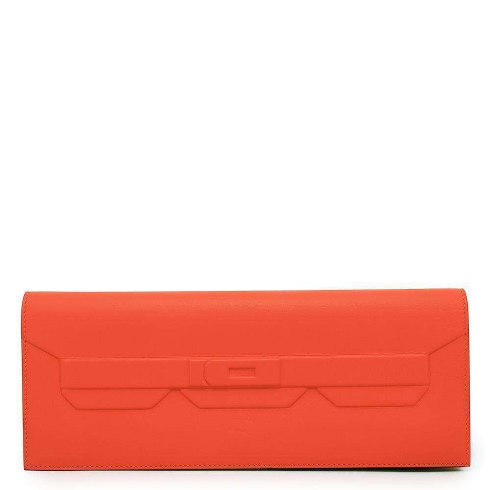 HERMES Birkin Shadow Clutch Capucines Swift Leather