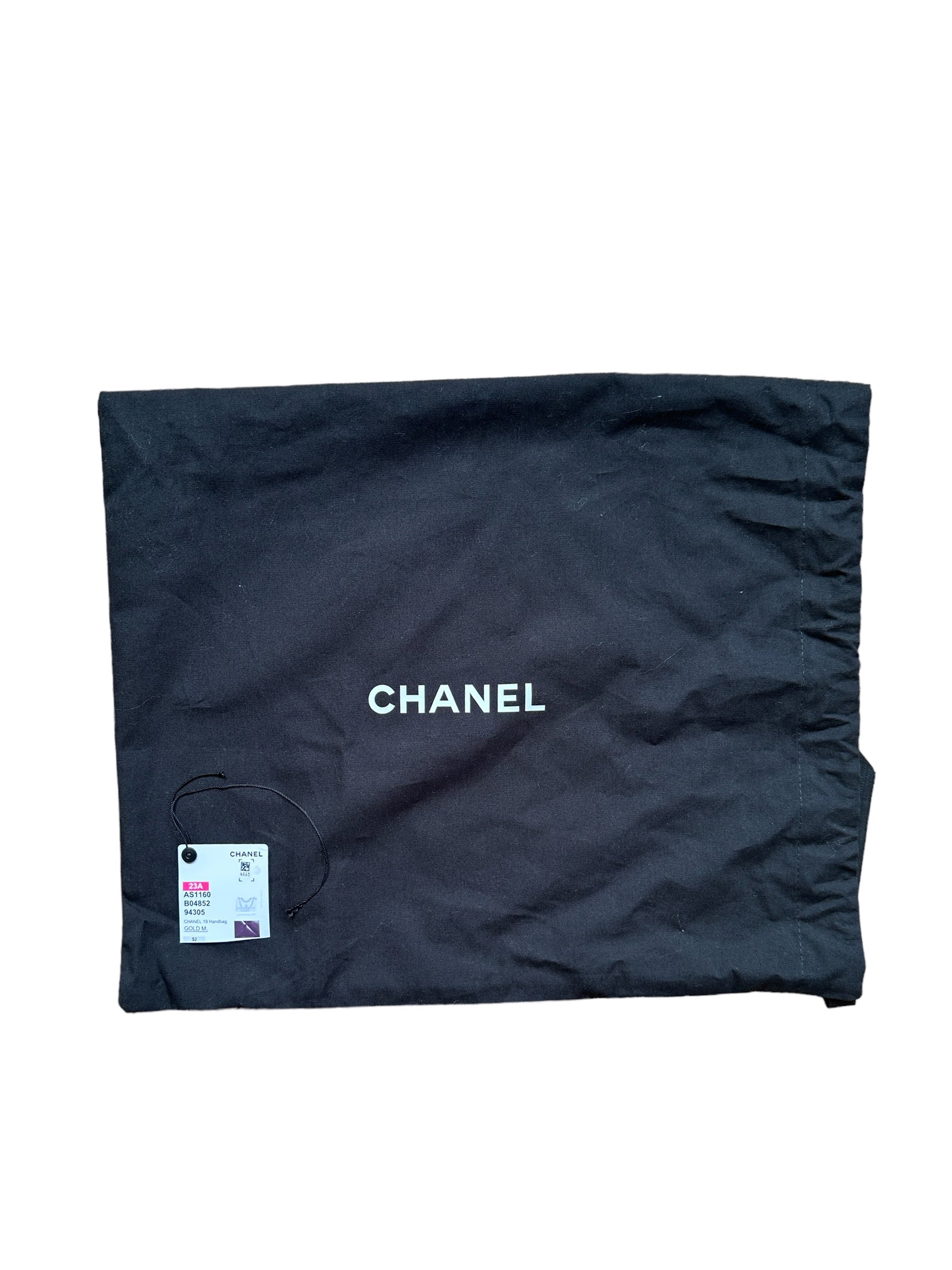Chanel Black Lambskin Quilted Medium 19 Bag