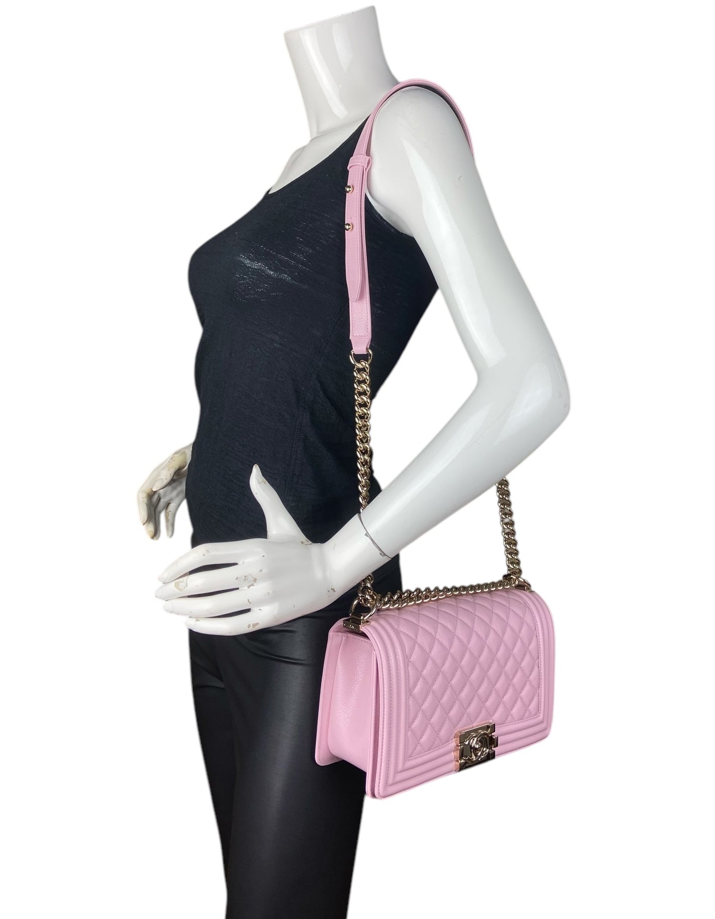 Chanel Pink Caviar Medium Boy Bag