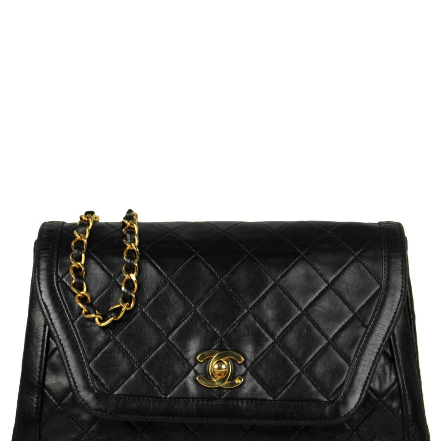 Chanel 1990s Navy Lambskin Quilted CC Tiwstlock Flap Bag | Studio Nafay