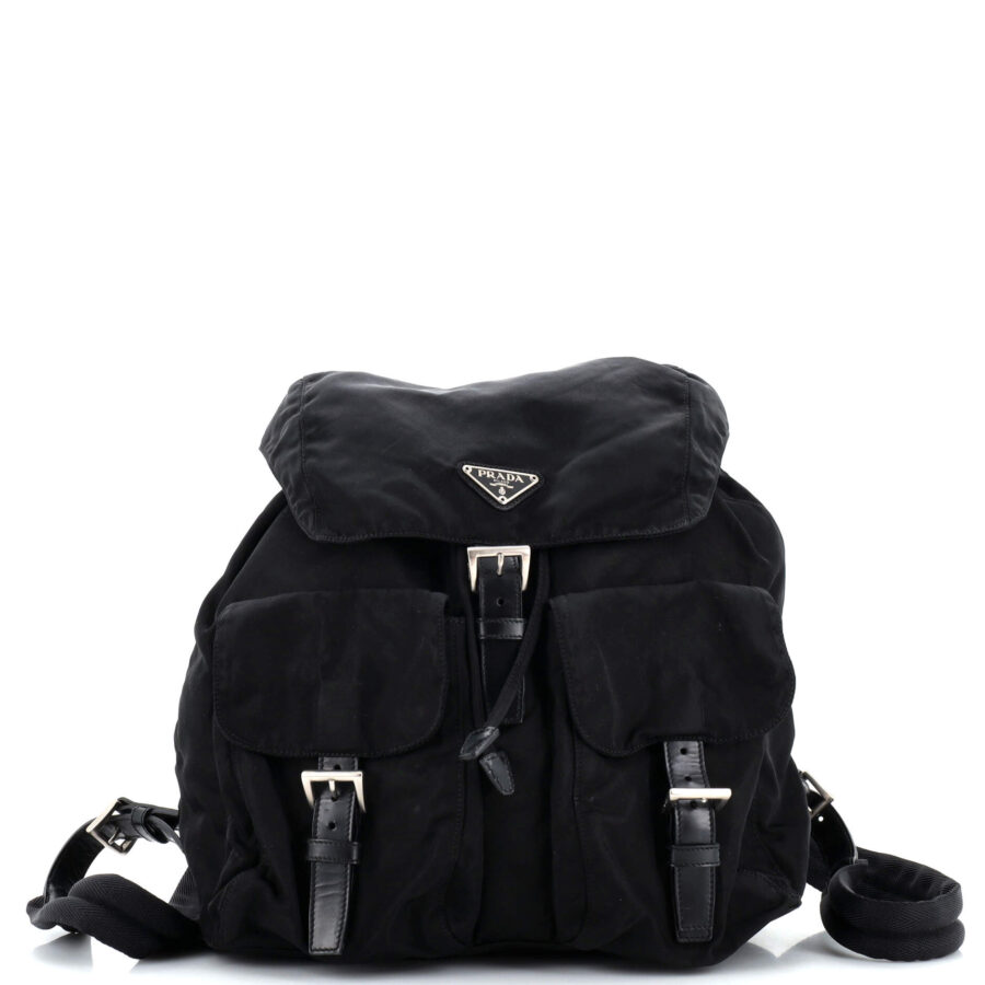 Double Front Pocket Backpack Tessuto Medium | Studio Nafay