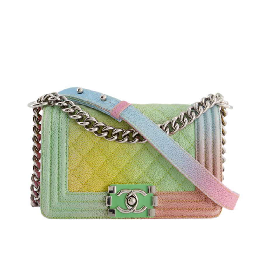 Chanel Caviar Quilted Small Cuba Rainbow Leboy Bag in Multicolour | Studio Nafay