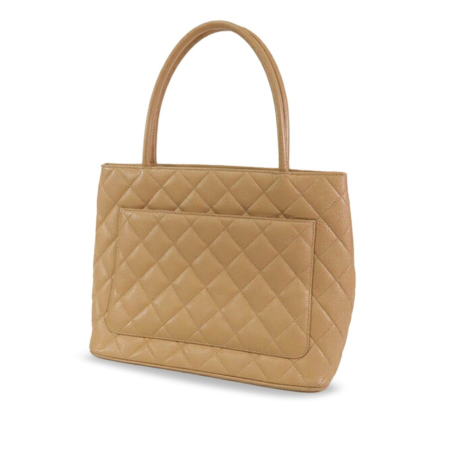 Tan Chanel Caviar Medallion Tote | Studio Nafay