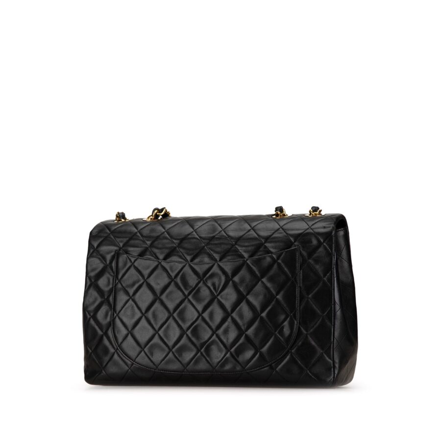 Black Chanel Maxi XL Classic Lambskin Single Flap Shoulder Bag | Studio Nafay