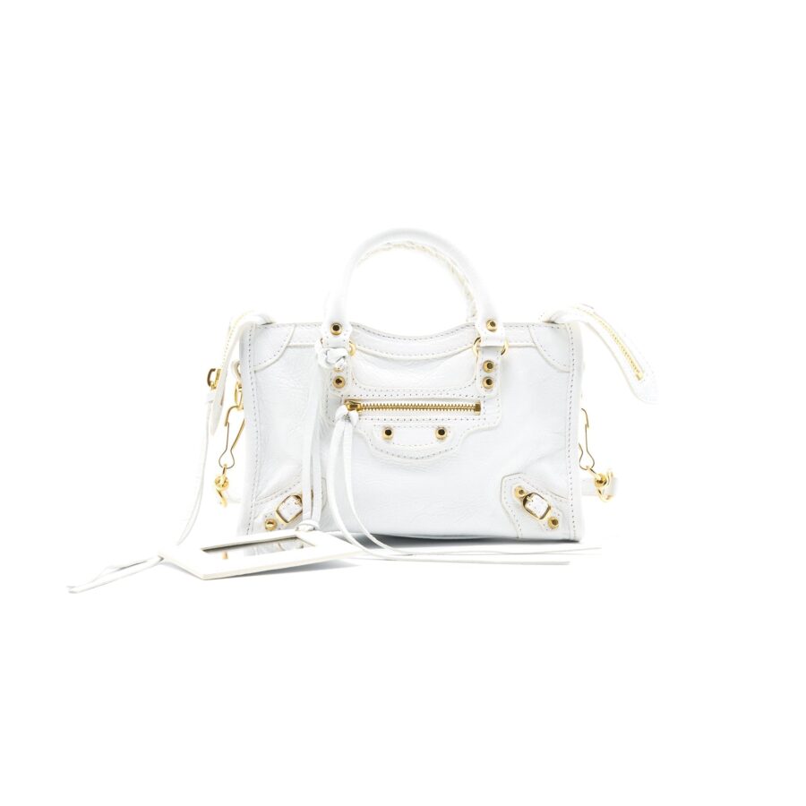 Balenciaga Nano City Bag white with GHW | Studio Nafay
